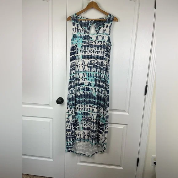 Nicole Miller | Dresses | Nicole Miller Maxi Dress Size Large Beachy  Coastal High Low Hem Long | Poshmark